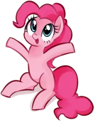 Size: 629x809 | Tagged: safe, artist:millioncookies, derpibooru import, pinkie pie, earth pony, pony, cute, diapinkes, female, mare, missing cutie mark, open mouth, sitting, solo