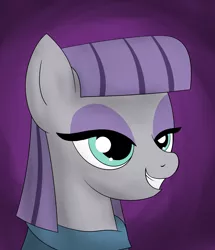 Size: 4961x5769 | Tagged: safe, artist:theravencriss, derpibooru import, maud pie, earth pony, pony, absurd resolution, atg 2017, bust, female, grin, irrational exuberance, lidded eyes, mare, newbie artist training grounds, portrait, smiling, solo, when she smiles
