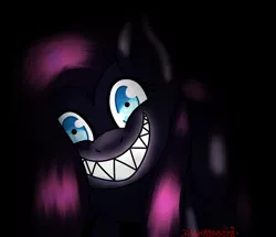 Size: 2468x2126 | Tagged: semi-grimdark, artist:clayman778, derpibooru import, pinkie pie, pony, creepy, creepy smile, looking at you, pinkamena diane pie, shadow, smiling