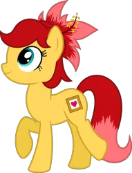 Size: 6400x8363 | Tagged: safe, artist:parclytaxel, derpibooru import, oc, oc:rosa blossomheart, ponified, unofficial characters only, earth pony, pony, project seaponycon, .svg available, absurd resolution, female, flower, flower in hair, looking up, malaysia, mare, nation ponies, raised hoof, simple background, solo, transparent background, vector