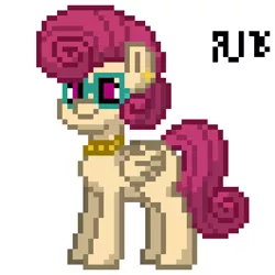 Size: 530x530 | Tagged: safe, artist:radical user 76, derpibooru import, posey shy, pegasus, pony, female, glasses, jewelry, mare, necklace, pearl necklace, pixel art, simple background, solo, white background