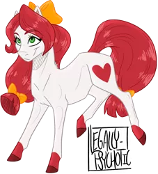 Size: 1066x1172 | Tagged: safe, artist:legally-psychotic, derpibooru import, oc, oc:heart, unofficial characters only, earth pony, pony, bow, female, hair bow, mare, simple background, solo, transparent background