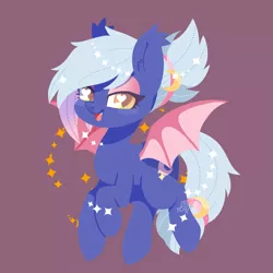 Size: 2327x2327 | Tagged: safe, artist:snow angel, derpibooru import, oc, oc:moon sugar, unofficial characters only, bat pony, pony, chibi, female, heart eyes, mare, simple background, solo, wingding eyes