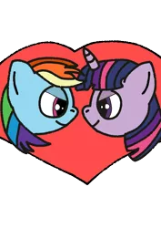 Size: 1000x1414 | Tagged: safe, artist:asymmetricalknot, deleted from derpibooru, derpibooru import, rainbow dash, twilight sparkle, pony, bedroom eyes, colored, digital art, female, lesbian, shipping, twidash