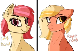 Size: 3180x2100 | Tagged: safe, artist:isorrayi, derpibooru import, oc, unofficial characters only, earth pony, pony, bust, female, high res, left hand challenge, mare, meme, portrait, right hand challenge