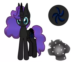 Size: 1441x1225 | Tagged: safe, artist:casanova-mew, derpibooru import, oc, oc:nebula, unofficial characters only, pony, unicorn, female, mare, offspring, parent:king sombra, parent:princess luna, parents:lumbra, reference sheet, solo