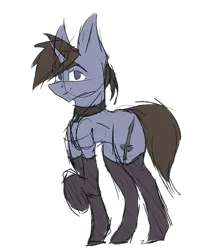 Size: 1219x1376 | Tagged: safe, artist:al1-ce, derpibooru import, oc, oc:albert de templar, unofficial characters only, pony, clothes, collar, flat colors, simple background, socks, solo, transparent background