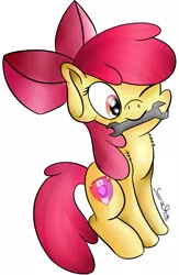 Size: 1095x1678 | Tagged: safe, artist:sunrise-shine-02, derpibooru import, apple bloom, pony, adorabloom, cute, mouth hold, one eye closed, simple background, solo, white background, wrench