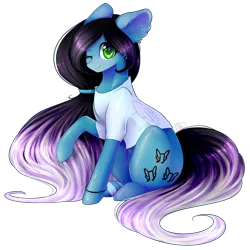Size: 2236x2238 | Tagged: safe, artist:magicalbrownie, derpibooru import, oc, oc:despy, unofficial characters only, earth pony, pony, clothes, female, high res, mare, one eye closed, raised hoof, shirt, simple background, sitting, solo, transparent background, wink
