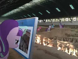Size: 3264x2448 | Tagged: safe, artist:eflyjason, derpibooru import, pinkie pie, rainbow dash, rarity, starlight glimmer, twilight sparkle, pony, china, chinese text, irl, photo, ponies in real life, terracotta army, xi'an