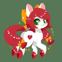 Size: 600x600 | Tagged: safe, artist:snow angel, derpibooru import, oc, oc:heart, unofficial characters only, earth pony, pony, bow, cute, female, hair bow, heart eyes, looking at you, mare, ocbetes, simple background, solo, wingding eyes