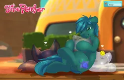 Size: 2000x1294 | Tagged: safe, artist:camychan, derpibooru import, oc, oc:poison trail, unofficial characters only, pony, boop, cuddling, cute, slime, slime rancher