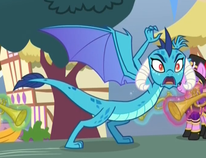 Size: 679x519 | Tagged: safe, derpibooru import, screencap, princess ember, dragon, triple threat, faic, rearing, threatening