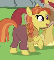 Size: 233x260 | Tagged: safe, derpibooru import, screencap, jorunn, unnamed pony, earth pony, pony, campfire tales, background pony, cropped, female, happy, male, mare, plot, solo focus, stallion