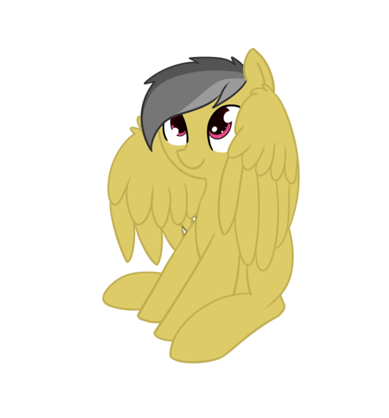 Size: 976x1048 | Tagged: safe, artist:neuro, derpibooru import, daring do, pegasus, pony, cute, daring dorable, female, mare, missing accessory, missing cutie mark, simple background, sitting, smiling, solo, spread wings, transparent background, wing fluff, wings