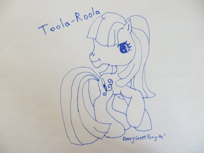 Size: 1024x768 | Tagged: safe, artist:berrysweetpony, derpibooru import, toola roola, pony, g3.5, solo, traditional art