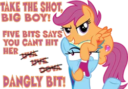 Size: 1024x711 | Tagged: suggestive, artist:phucknuckl, derpibooru import, rainbow dash, scootaloo, pony, campfire tales, bet, female, filly, head grab, hoof in mouth, implied masturbation, inkscape, mare, mouth pry, simple background, teeth, text, transparent background, uvula, vector
