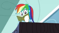 Size: 1920x1080 | Tagged: safe, derpibooru import, edit, edited screencap, screencap, daring do, rainbow dash, eqg summertime shorts, equestria girls, leaping off the page, book, exploitable meme, meme, reading, reading rainboom, reading rainbow, solo, template