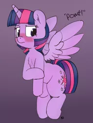 Size: 1280x1683 | Tagged: safe, artist:certificate, artist:pabbley, derpibooru import, twilight sparkle, twilight sparkle (alicorn), alicorn, pony, blushing, cute, cutie mark, embarrassed, female, mare, pomf, solo, spread wings, twiabetes, wingboner, wings