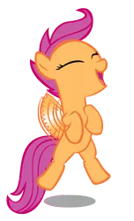 Size: 3000x4947 | Tagged: safe, artist:splintered-pencil, derpibooru import, scootaloo, pegasus, pony, buzzing wings, cute, cutealoo, eyes closed, female, filly, solo