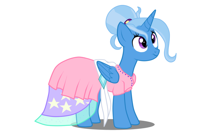 Size: 1672x1080 | Tagged: safe, artist:marian9, derpibooru import, trixie, alicorn, pony, alternate hairstyle, alternate universe, clothes, confused, dress, female, gala dress, mare, race swap, simple background, solo, transparent background, trixiecorn, vector