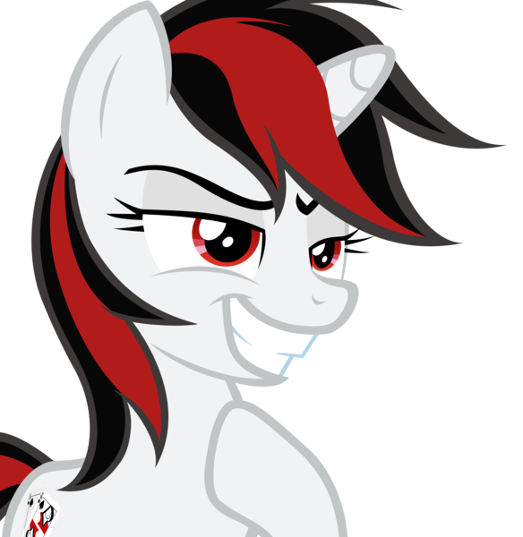 Size: 4068x4183 | Tagged: dead source, safe, artist:iflysna94, derpibooru import, oc, oc:blackjack, unofficial characters only, pony, unicorn, fallout equestria, fallout equestria: project horizons, absurd resolution, female, grin, mare, simple background, smiling, solo, transparent background