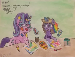 Size: 2388x1824 | Tagged: safe, artist:artisticashgamer, derpibooru import, starlight glimmer, oc, pony, unicorn, drawing, i like kites, kelly sheridan, signature, traditional art, watercolor painting