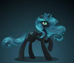 Size: 4799x4095 | Tagged: safe, artist:xsatanielx, derpibooru import, queen chrysalis, unicorn, absurd resolution, female, looking at you, princess chrysalis, rcf community, simple background, solo, species swap