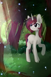 Size: 1439x2160 | Tagged: artist needed, source needed, safe, derpibooru import, oc, unofficial characters only, pony, unicorn, forest, tree