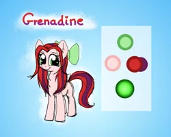 Size: 886x708 | Tagged: safe, artist:finalaspex, derpibooru import, oc, oc:grenadine, unofficial characters only, earth pony, pony, female, fusion, mare, reference sheet, solo