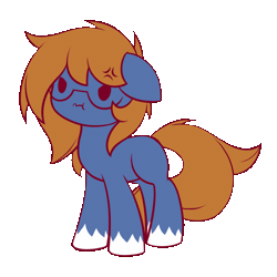 Size: 750x750 | Tagged: angry, animated, artist:symbianl, chibi, commission, derpibooru import, draft horse, gif, glasses, oc, oc:spec steele, safe, simple background, solo, tail wag, transparent background, unofficial characters only