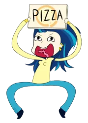 Size: 500x700 | Tagged: safe, artist:electricshine, derpibooru import, indigo zap, equestria girls, friendship games, ear piercing, earring, female, food, jewelry, open mouth, piercing, pizza, simple background, solo, transparent background