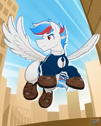 Size: 900x1124 | Tagged: safe, artist:bcpony, derpibooru import, oc, oc:wind chaser, unofficial characters only, pegasus, pony, clothes, commission, jacket, male, shoes