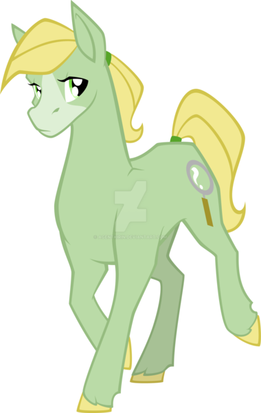 Size: 1280x2019 | Tagged: safe, artist:agentkirin, derpibooru import, mistress marevelous, oc, oc:buttercup, earth pony, pony, female, mare, power ponies, simple background, solo, transparent background, watermark