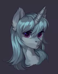 Size: 1495x1913 | Tagged: safe, artist:share dast, derpibooru import, oc, unofficial characters only, pony, unicorn, bust, ear fluff, female, mare, portrait, simple background, solo