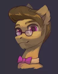 Size: 1495x1913 | Tagged: safe, artist:share dast, derpibooru import, oc, unofficial characters only, pony, bowtie, bust, ear fluff, glasses, male, portrait, simple background, solo, stallion