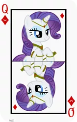 Size: 3809x6062 | Tagged: safe, artist:ironm17, derpibooru import, part of a set, rarity, pony, unicorn, card, female, jewelry, mare, playing card, queen of diamonds, smiling, solo, vector