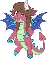 Size: 376x456 | Tagged: artist:cutewhiskers53, derpibooru import, dragon, female, oc, oc:flare, offspring, parent:garble, parent:princess ember, parents:emble, safe, solo, unofficial characters only