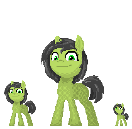 Size: 420x412 | Tagged: safe, artist:happy harvey, derpibooru import, oc, oc:anon, oc:anonfilly, unofficial characters only, earth pony, pony, cute, female, filly, looking at you, pixel art, samefag, shading, simple background, size difference, smug, transparent background