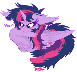 Size: 1891x1770 | Tagged: safe, artist:vanillaswirl6, derpibooru import, part of a set, twilight sparkle, twilight sparkle (alicorn), alicorn, pony, behaving like a cat, blushing, cheek fluff, chest fluff, colored pupils, cute, ear fluff, female, floppy ears, fluffy, hnnng, mare, ponyloaf, preening, prone, purring, scrunchy face, signature, simple background, solo, transparent background, twiabetes, unshorn fetlocks, wing noms
