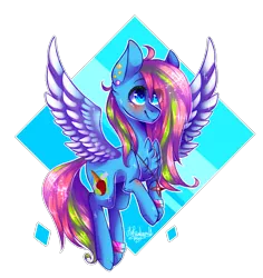 Size: 1837x1945 | Tagged: safe, artist:huirou, derpibooru import, oc, oc:media smile, unofficial characters only, pegasus, pony, ear piercing, female, hair over one eye, mare, piercing, simple background, smiling, solo, transparent background