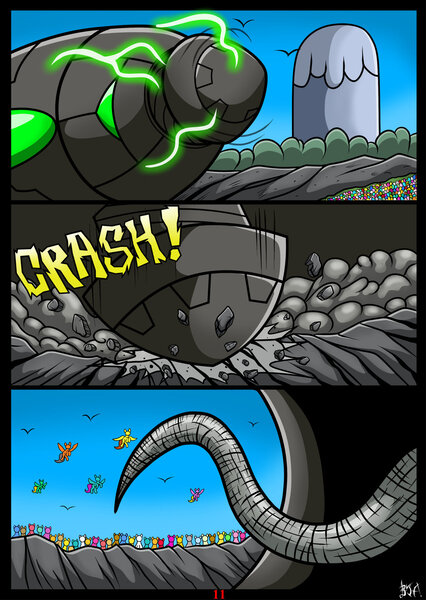 Size: 1024x1442 | Tagged: artist:darklamprey, comic, comic:equestria's war of the worlds, crossover, crowd, derpibooru import, generic pony, invasion, pegasus, safe, spaceship, tentacles, the war of the worlds, this will end in tears and/or death