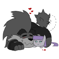 Size: 200x200 | Tagged: artist:sanyo2100, chibi, cuddling, derpibooru import, diamond dog, heart, hug, maud pie, oc, oc:barkus, picture for breezies, safe, simple background, smiling, source needed, transparent background, waifu