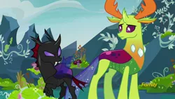 Size: 1920x1080 | Tagged: safe, derpibooru import, screencap, pharynx, thorax, changedling, changeling, to change a changeling, brothers, discontent, duo, king thorax, male, siblings, struggle, tension