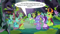 Size: 1280x720 | Tagged: changedling, changeling, cornicle, derpibooru import, free love (changedling), hippieling, king thorax, safe, screencap, song reference, starlight glimmer, the muppets, thorax, to change a changeling, trixie