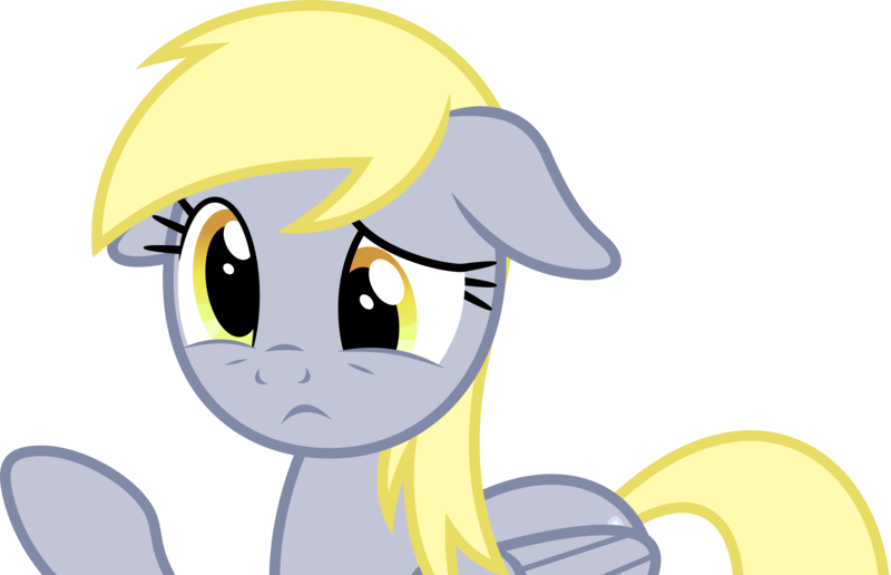Size: 5000x3224 | Tagged: safe, artist:dashiesparkle, derpibooru import, derpy hooves, pegasus, pony, triple threat, .svg available, floppy ears, frown, high res, raised eyebrow, sad, simple background, solo, transparent background, vector