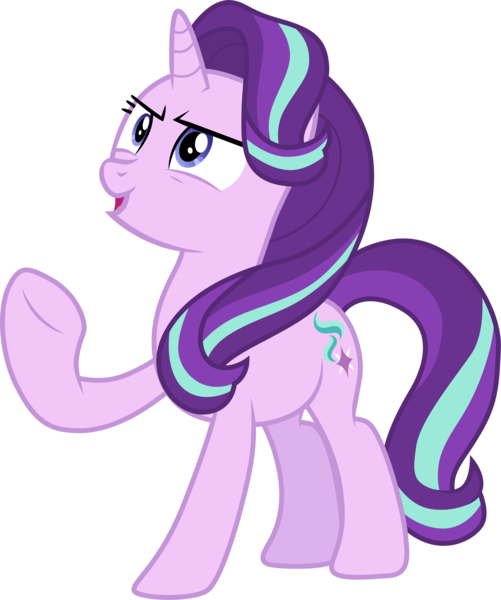 Size: 3001x3592 | Tagged: safe, artist:cloudyglow, derpibooru import, starlight glimmer, pony, unicorn, to change a changeling, .ai available, female, mare, motivational, open mouth, raised hoof, simple background, solo, transparent background, vector