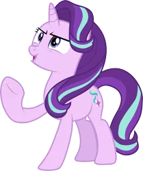 Size: 3001x3592 | Tagged: safe, artist:cloudyglow, derpibooru import, starlight glimmer, pony, unicorn, to change a changeling, .ai available, female, mare, motivational, open mouth, raised hoof, simple background, solo, transparent background, vector