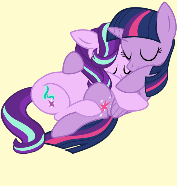 Size: 1074x1126 | Tagged: safe, artist:startwi, derpibooru import, starlight glimmer, twilight sparkle, twilight sparkle (alicorn), alicorn, pony, unicorn, base used, cuddling, cute, eyes closed, female, floppy ears, glimmerbetes, hug, lesbian, mare, shipping, simple background, snuggling, twiabetes, twistarlight