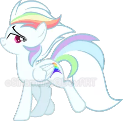 Size: 630x618 | Tagged: safe, deleted from derpibooru, derpibooru import, oc, oc:sonico, unofficial characters only, pegasus, pony, alternate universe, base used, female, magical lesbian spawn, next generation, offspring, parent:fleetfoot, parent:rainbow dash, parents:fleetdash, solo, watermark